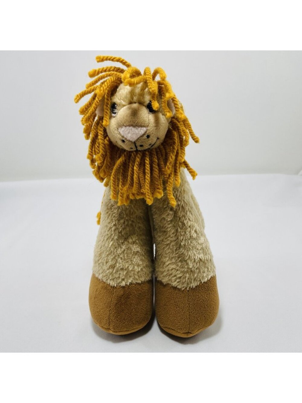 Bestever Funny Feet Lion Plush Toy Weighted Standing Long Legs Yarn Hair Safari